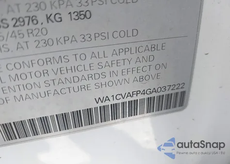 2016 Audi Q5 3.0 Tdi Premium Plus из США, поврежденный, VIN WA1CVAFP4GA037222